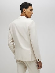 River Island Natural Slim Fit Linen Suit Jacket - Image 2 of 4