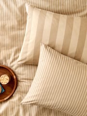 Furn Set of 2 Caramel The Ultimate Stripe Reversible Pillowcase - Image 1 of 1