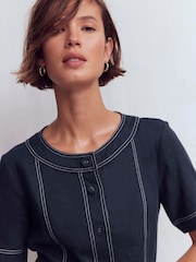 Boden Blue Callie Linen Short Dress - Image 2 of 5