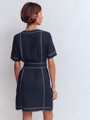 Boden Blue Callie Linen Short Dress - Image 3 of 5