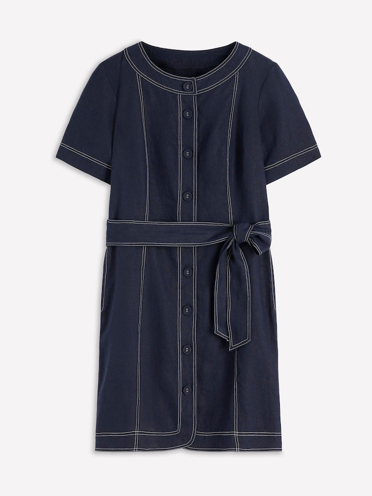 Boden Blue Callie Linen Short Dress - Image 5 of 5 Boden Blue Callie Linen Short Dress - Image 5 of 5