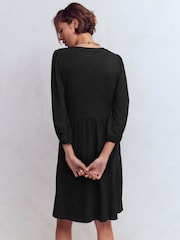 Boden Black Cathy Notch Neck Jersey Dress - Image 3 of 5
