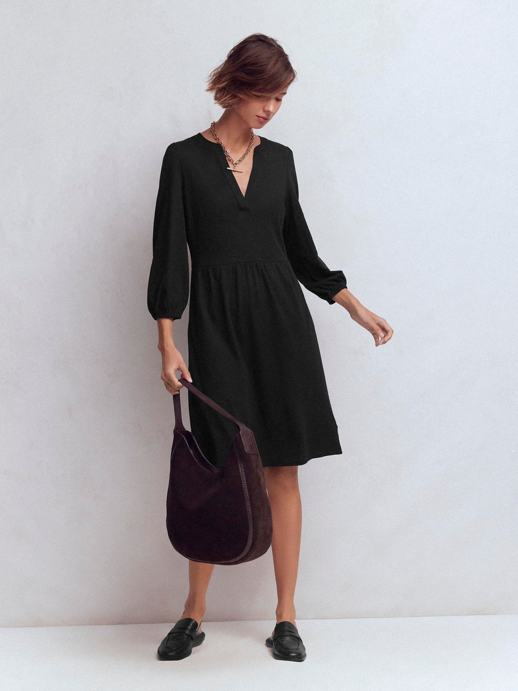 Buy Boden Black Cathy Notch Neck Jersey Dress from Next USA