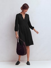 Boden Black Cathy Notch Neck Jersey Dress - Image 4 of 5