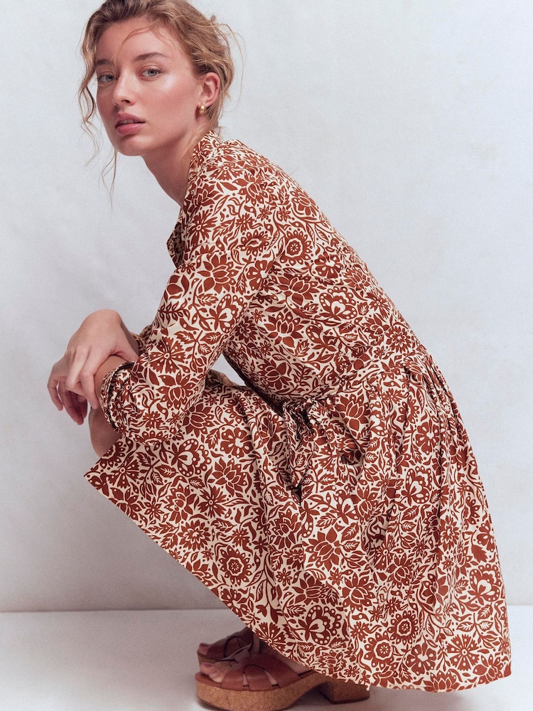 Boden Brown Alexa Long Sleeve Short Dress - Image 1 of 7