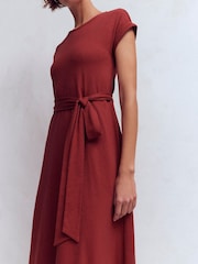 Boden Brown Eve Jersey Midi Dress - Image 2 of 5