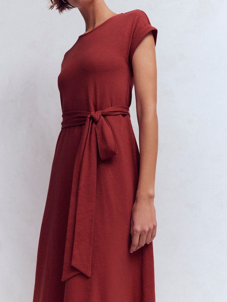 Boden Brown Eve Jersey Midi Dress - Image 2 of 5