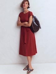 Boden Brown Eve Jersey Midi Dress - Image 4 of 5