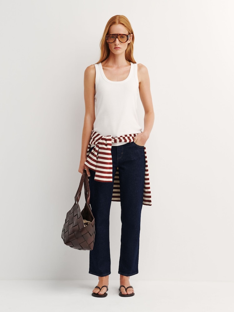 FRAME Blue The Cigarette Straight Leg Jeans in Rinse - Image 1 of 6 FRAME Blue The Cigarette Straight Leg Jeans in Rinse - Image 1 of 6