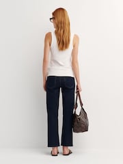 FRAME Blue The Cigarette Straight Leg Jeans in Rinse - Image 2 of 6