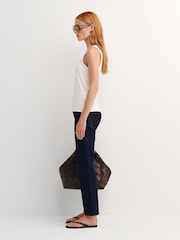 FRAME Blue The Cigarette Straight Leg Jeans in Rinse - Image 3 of 6
