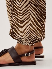Monsoon Brown Pippa Animal Print Harem Trousers - Image 4 of 5