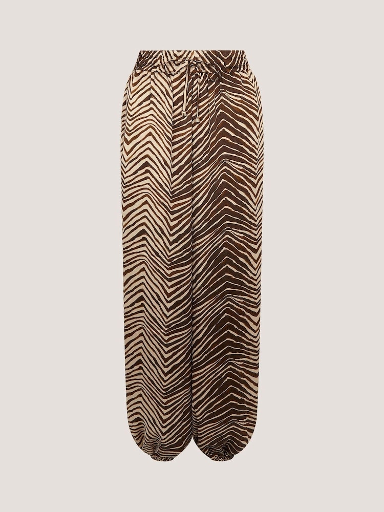 Monsoon Brown Pippa Animal Print Harem Trousers - Image 5 of 5