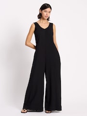 Albaray Black Cheesecloth Jumpsuit - Image 2 of 6