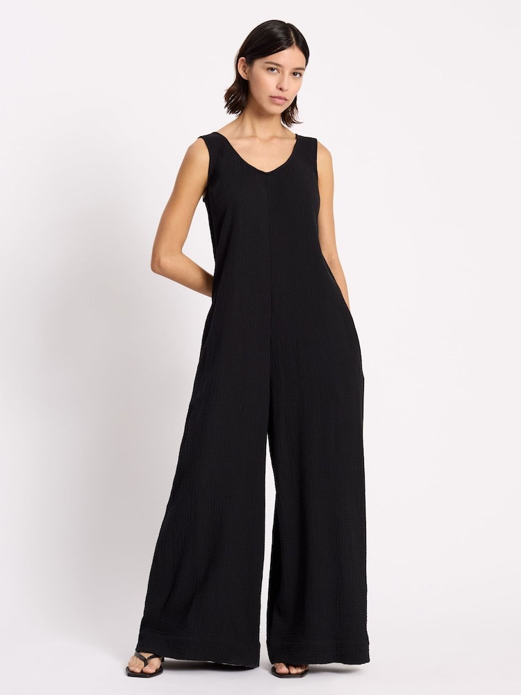 Albaray Black Cheesecloth Jumpsuit - Image 2 of 6