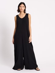 Albaray Black Cheesecloth Jumpsuit - Image 3 of 6