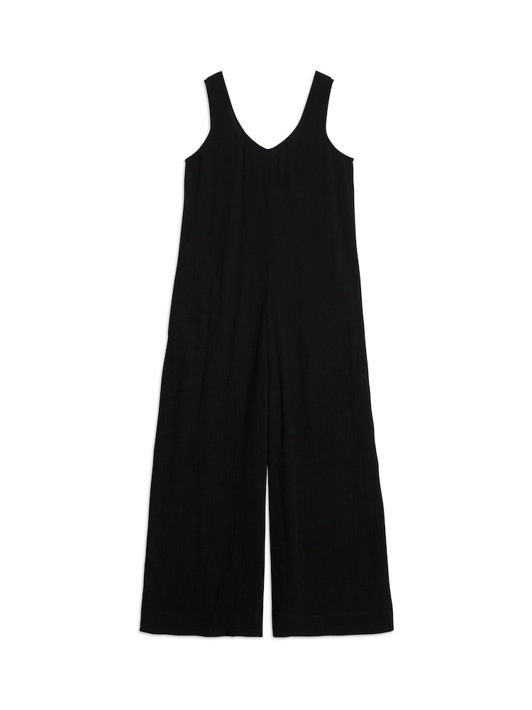 Albaray Black Cheesecloth Jumpsuit - Image 6 of 6