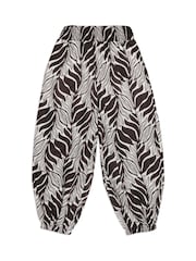 Albaray Brown Balloon Leg Mono Palm Trousers - Image 4 of 4