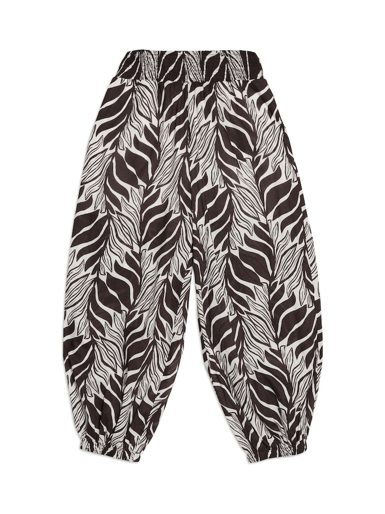 Albaray Brown Balloon Leg Mono Palm Trousers - Image 4 of 4