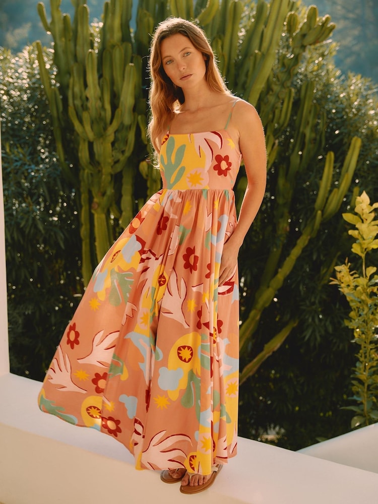 Albaray Pink Tropique Print Sundress Dress - Image 1 of 6