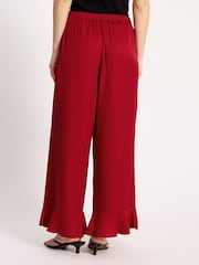 Albaray Red Ruffle Hem Trousers - Image 4 of 5