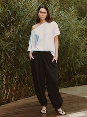 Albaray Black Cheesecloth Hareem Trousers - Image 1 of 5