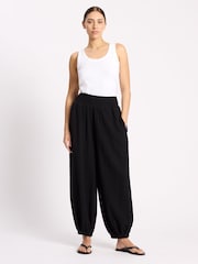Albaray Black Cheesecloth Hareem Trousers - Image 2 of 5