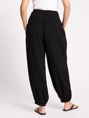 Albaray Black Cheesecloth Hareem Trousers - Image 3 of 5