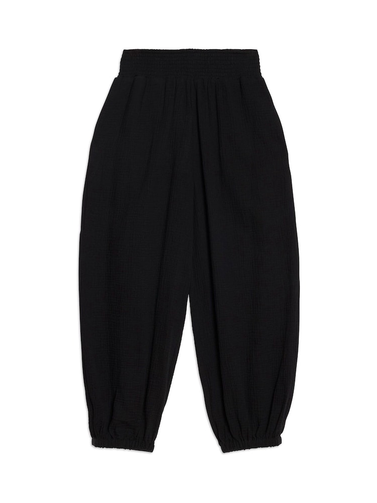 Albaray Black Cheesecloth Hareem Trousers - Image 5 of 5 Albaray Black Cheesecloth Hareem Trousers - Image 5 of 5
