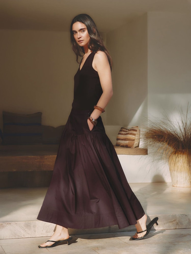 Albaray Cotton Sateen Full Skirt - Image 1 of 5 Albaray Cotton Sateen Full Skirt - Image 1 of 5