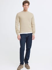 Casual Friday Natural Isaksson Crew Knit Jumper - Image 3 of 8
