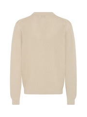 Casual Friday Natural Isaksson Crew Knit Jumper - Image 7 of 8