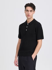 Casual Friday Blue CfIsaksson Short Sleeve Polo Knit Shirt - Image 1 of 8