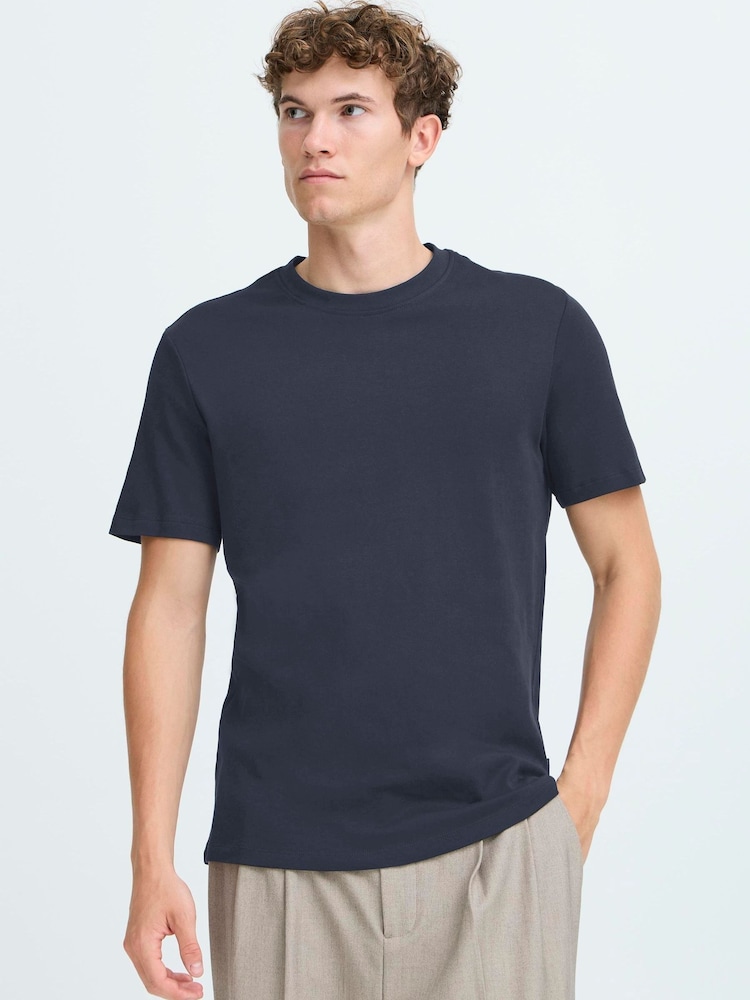 Casual Friday Blue Nilo Crew Neck Short Sleeve T-Shirt - Image 1 of 8