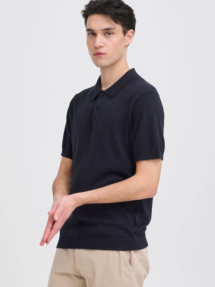 Casual Friday Blue Bells Short Sleeve Knit Polo Shirt - Image 1 of 8