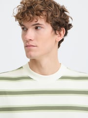 Casual Friday White Moberg Relaxed Striped T-Shirt - Image 4 of 8