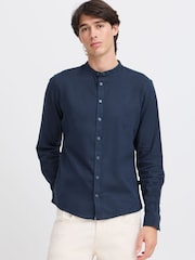 Casual Friday Blue CfAnton Long Sleeve Linen Blend Shirt - Image 1 of 8
