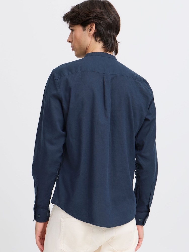 Casual Friday Blue CfAnton Long Sleeve Linen Blend Shirt - Image 2 of 8