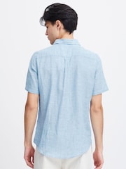Casual Friday Blue Aksel Short Sleeve Linen Blend Shirt - Image 2 of 8