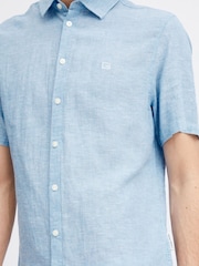 Casual Friday Blue Aksel Short Sleeve Linen Blend Shirt - Image 5 of 8