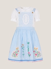 Monsoon Blue Baby Top & Gingham Pinafore Dress Set - Image 2 of 4