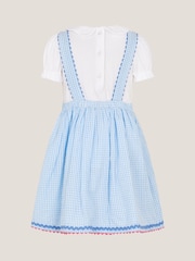 Monsoon Blue Baby Top & Gingham Pinafore Dress Set - Image 3 of 4