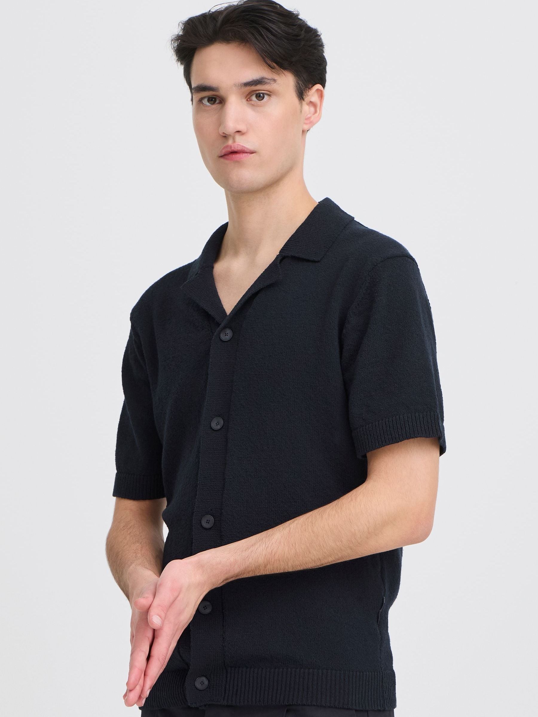 Casual Friday Men's Blue Lindholm Regular Fit Resort Knit Shirt