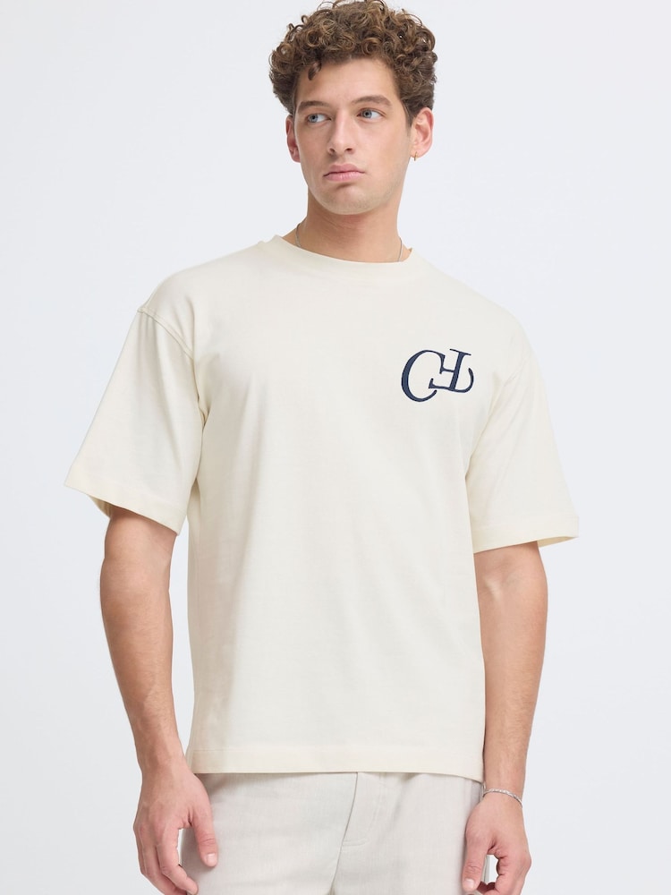 Casual Friday White Karlberg Relaxed Fit Logo T-Shirt - Image 1 of 8 Casual Friday White Karlberg Relaxed Fit Logo T-Shirt - Image 1 of 8