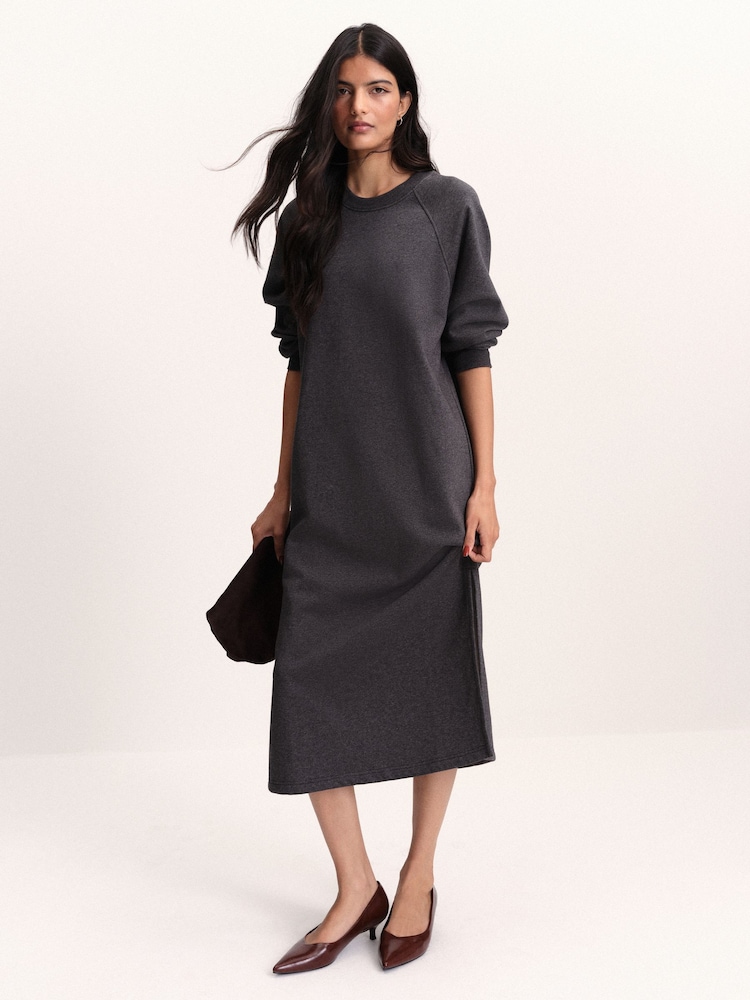 The Set 2 Pack Maxi Sweat Dress Grey Marl / Tan - Image 1 of 5