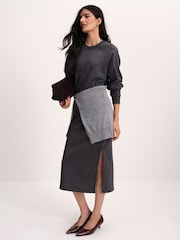 The Set 2 Pack Maxi Sweat Dress Grey Marl / Tan - Image 2 of 5