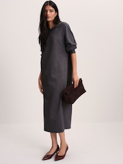 The Set 2 Pack Maxi Sweat Dress Grey Marl / Tan - Image 5 of 5