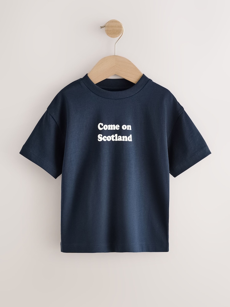 Azul marino - Camiseta de manga corta con eslogan de fútbol (3 meses-7 años) - Imagen 1 de 4 Azul marino - Camiseta de manga corta con eslogan de fútbol (3 meses-7 años) - Imagen 1 de 4