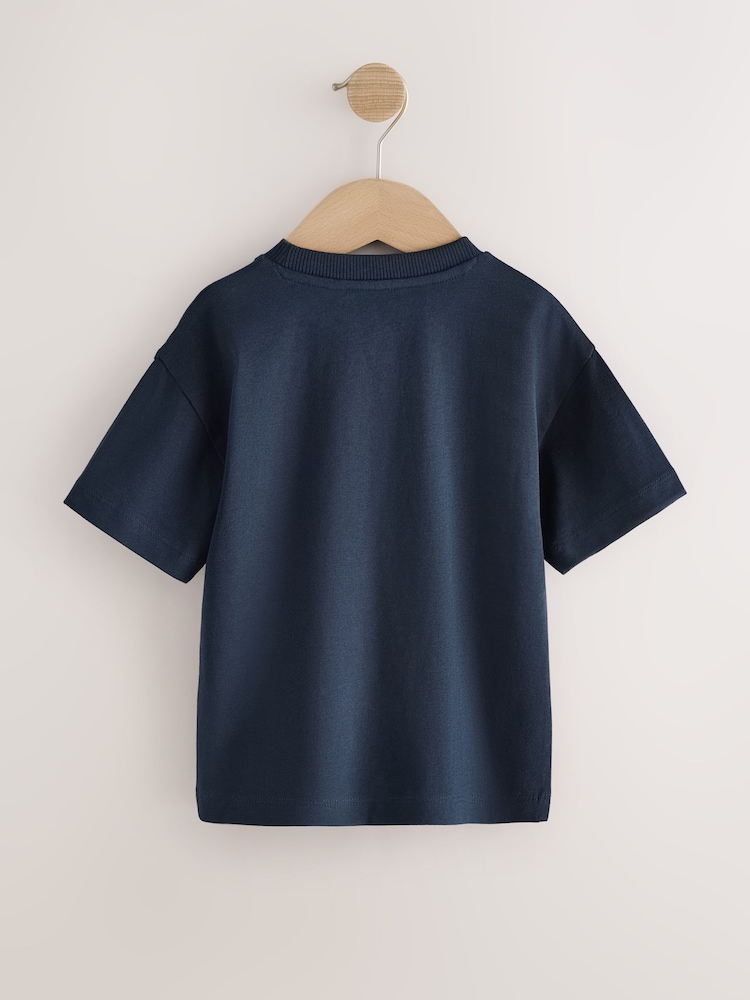 Azul marino - Camiseta de manga corta con eslogan de fútbol (3 meses-7 años) - Imagen 2 de 4 Azul marino - Camiseta de manga corta con eslogan de fútbol (3 meses-7 años) - Imagen 2 de 4