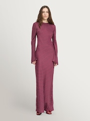 Rotate Red Dot Satin Maxi Dress - Image 1 of 5